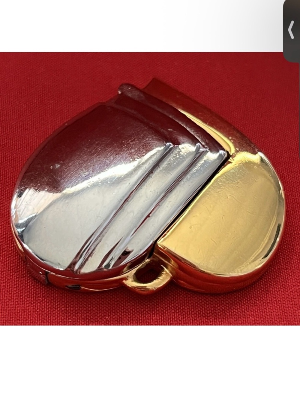 Two-Tone Silver and Gold Heart-Shaped Compact